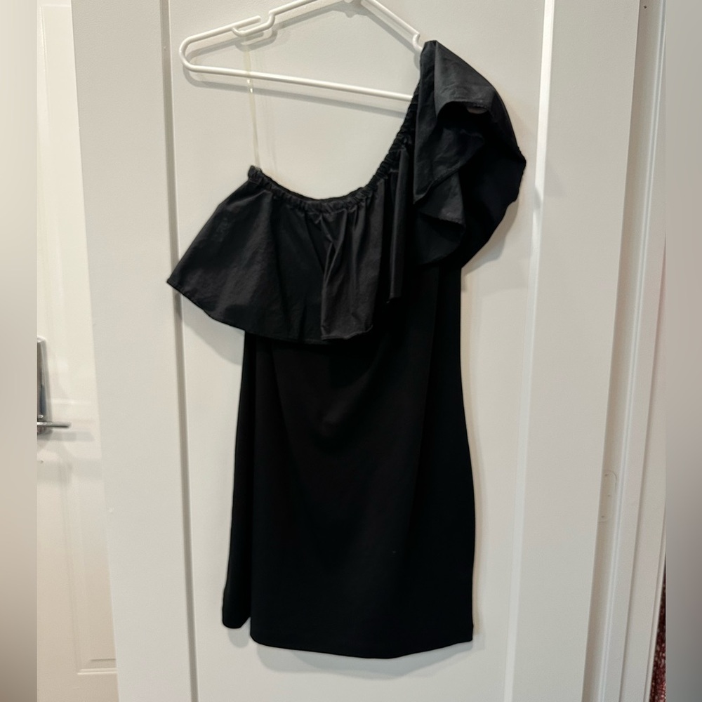 a new day Black One-Shoulder Ruffle Dress
